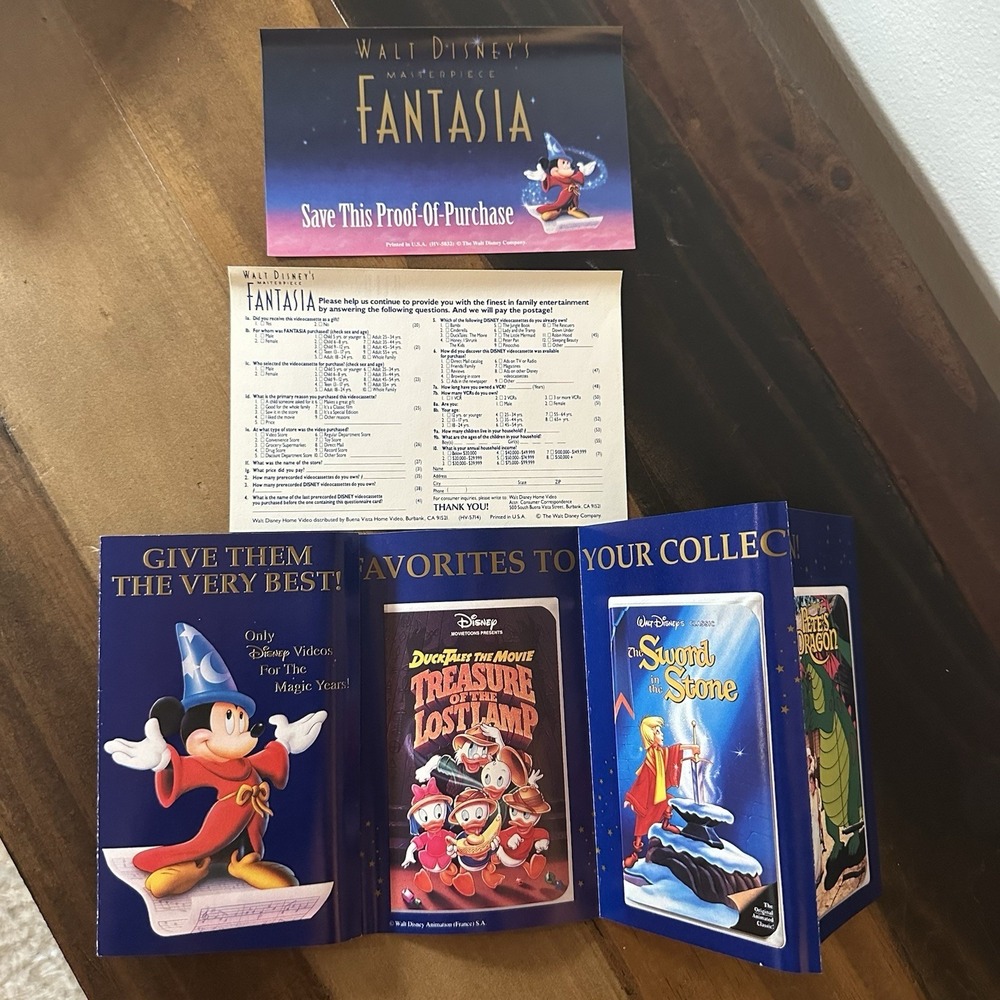 Walt Disney's Masterpiece: Fantasia (1991) VHS Clamshell Edition - Picture 8 of 8